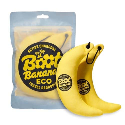 Boot Bananas Eco Travel Desodorizantes | Peso ligero, sostenible, reutilizable, desodorante deportivo para zapatos y guantes, neutralizador de olores y purificador de aire, respetuoso con el medio
