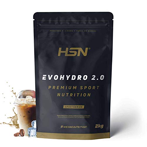 Proteína Sin Lactosa de HSN Evohydro 2.0 | Sabor Café Helado 2 Kg = 67 Tomas por Envase | Aislado de Proteína Hidrolizada de Suero Lácteo | Hydro Whey | No-GMO, Vegetariana, Sin Gluten