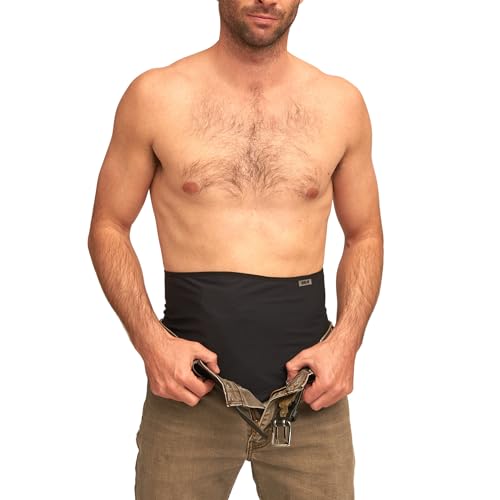 SIIL Cinturón de ostomía para hombres y mujeres para Adbomen, fundas para bolsas de ostomía para deportes y natación, fabricado en Europa (negro, L)