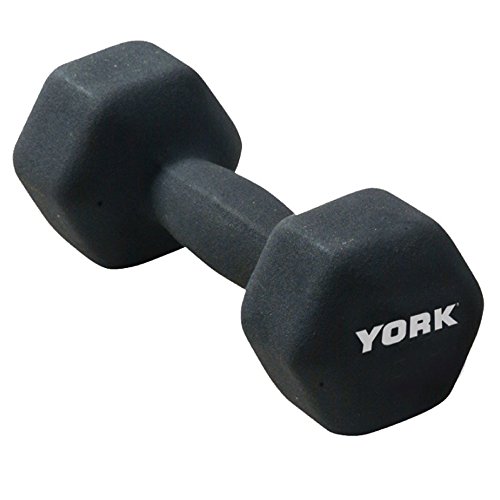 York Fitness Single - Mancuerna de Fitness, tamaño 1 x 2 kg, Color Negro