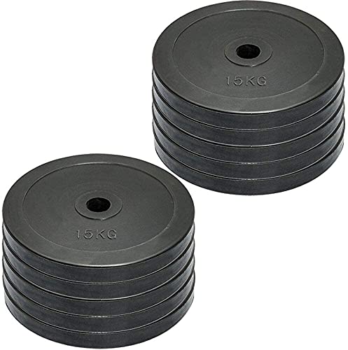 Set de discos olímpicos para pesas de MaxStrength, de goma, con orificio de 5 cm, para entrenamiento en gimnasio o en casa, color negro, tamaño 10kg x 10 = 100