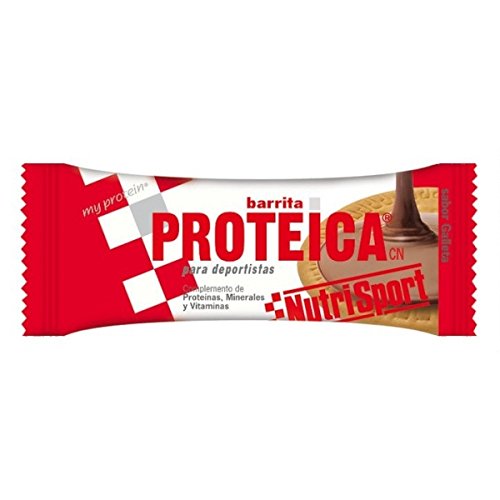 NUTRISPORT Barrita Protéica | Complemento Alimenticio | Alto Contenido en Proteínas | Suplemento para Deportistas | Sabor Chocolate | 24 unidades