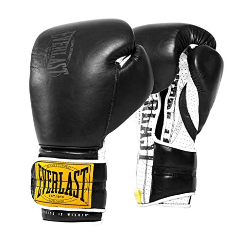 Everlast Unisex Guantes de Boxeo para Adultos 1910 Sparring Guante de Entrenamiento, Negro, 14oz