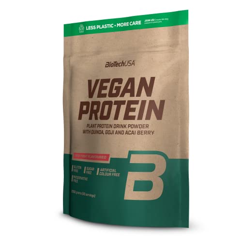 BioTechUSA Vegan Protein | Batido a base de arroz y guisantes con superalimentos y aminoácidos | Sin azúcar, lactosa ni gluten, 2 kg, Frutas del bosque