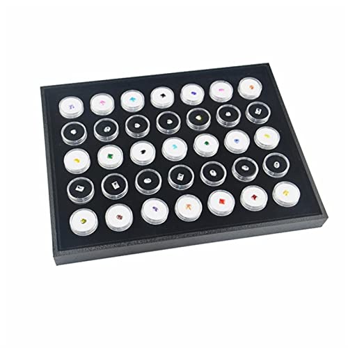 Yalych display Gemstone Insert Tray Jewelry Charms Beads Organizer White Foam Round Box Lining Show Case Holder Bandeja para joyas