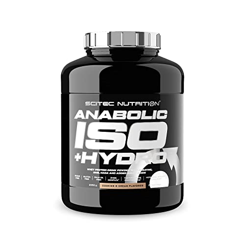 Scitec Nutrition Anabolic Iso + Hydro, Proteína de suero con creatina, HMB, maca y aminoácidos añadidos, 2350 g, Crema de galleta