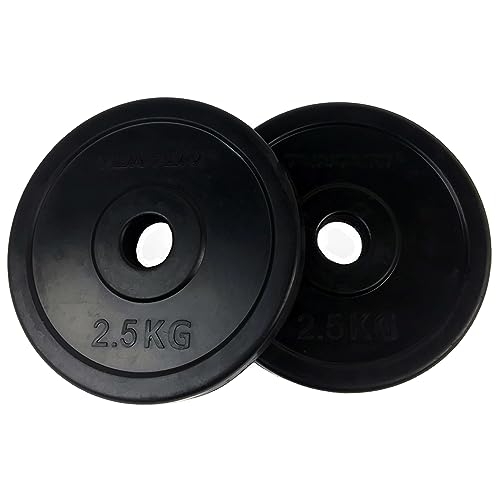 Tunturi Weight Plates Discos Pesas Goma, 2 Unidades, Unisex Adulto, Black, 1
