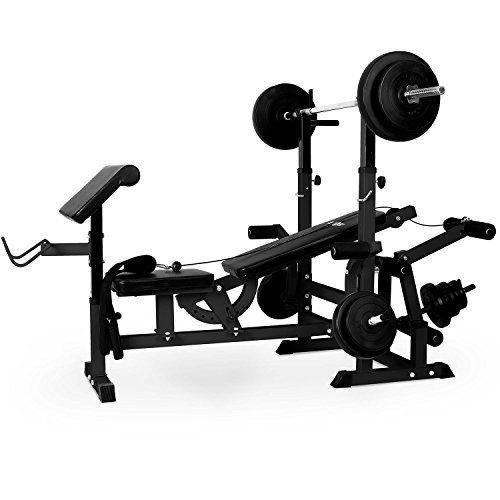 Klarfit Workout Hero 3000 Banco de Pesas Ajustable para Fitness, Banco de Musculación Multifunción para Entrenamiento Cuerpo Entero Banco Abdominales Plegable Banco Gimnasio, Gym en Casa 280kg Carga