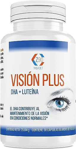 Visión Plus - Suplemento Alimenticio con Luteína y DHA -Protege la Salud de los Ojos - Contiene Aceite de Pescado y es Rico en Omega 3 - Cuida la Salud de los Tejidos - Formato de 30 Cápsulas - Z90