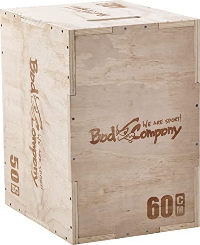 Bad Company Caja de salto I Plyo-Box 60 x 50 x 40 cm de madera para montar con una carga máxima de hasta 180 kg