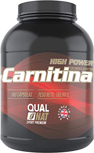 L-Carnitina - Lcarnitina Suplemento Deportivo para Mejorar el Rendimiento Físico - Formato de 180 Cápsulas - Aminoácido Esencial Puro - Aumenta la Energía - QUALNAT