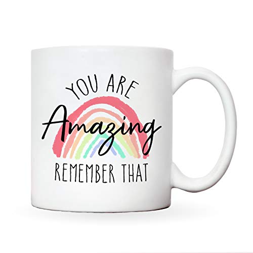 Regalos de arco iris | Taza increíble | Taza de café motivacional | gracias NHS Keyworker regalo | pensando en ti/extraño regalos | regalos inspiradores para mujeres u hombres