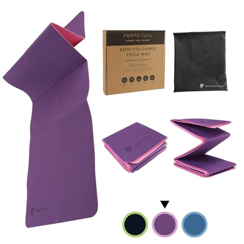 PERPETUAL Esterillas de yoga plegables (173 cm x 61 cm x 0,4cm, Violeta)