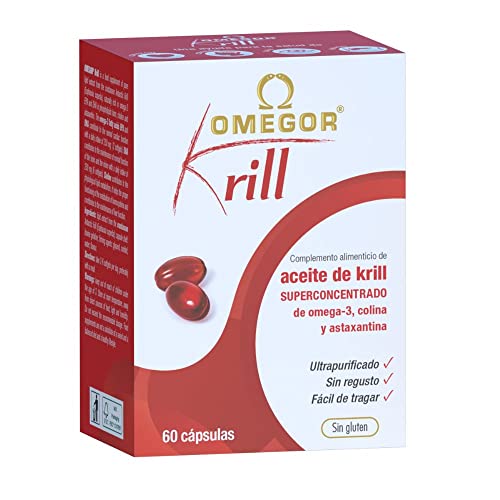 Omegor Krill - Suplemento de Aceite de Kril Superba con Omega-3, Colina y Astaxantina, 60 Cápsulas