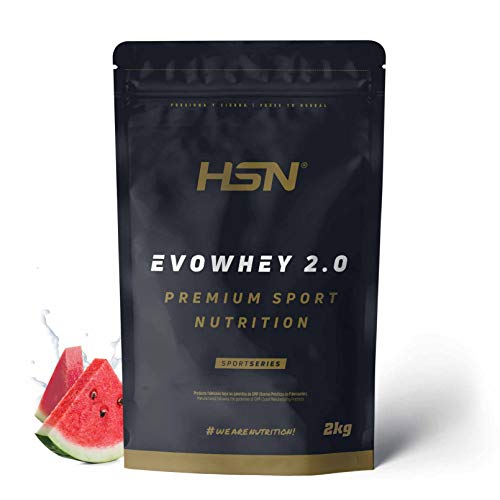 Concentrado de Proteína de Suero de HSN Evowhey Protein 2.0 | Sabor Sandía 2 Kg = 67 Tomas por Envase | Whey Protein Concentrate | No-GMO, Vegetariano, Sin Gluten ni Soja