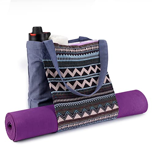 Thermikoa Bolsa Esterilla Yoga - Funda Esterilla Yoga - Bolso Mujer - Yoga Mat Bag - Tote Bag para Transportar la Colchoneta de Yoga, Pilates o Gimnasia - Ligera, Espaciosa y Práctica (Azul)
