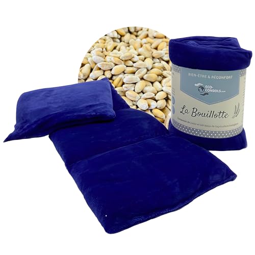 Eco-conseils® - Bolsa de semillas para microondas con forro de terciopelo (8 colores), 100% natural, uso versátil, velur, turquesa, 45x15x3