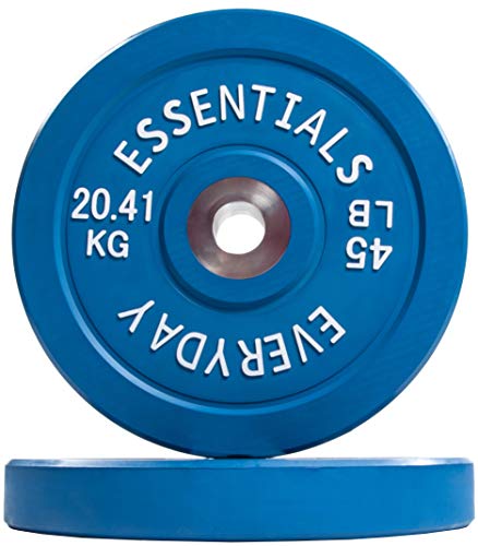 Everyday Essentials - Placa de parachoques olímpico con código de color, con eje de acero, par