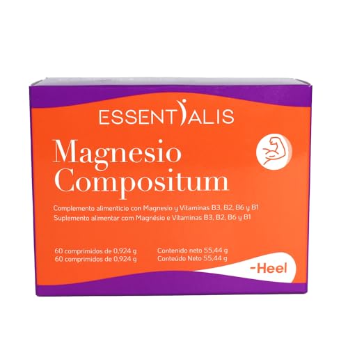 Essentialis Magnesio Compositum – Magnesio de Alta Biodisponibilidad con vit. B1, B2, B3 y B6 – Recuperación Rápida Músculos y Articulaciones, Reduce Cansancio y Fatiga-2 meses-60 comprimidos veganos