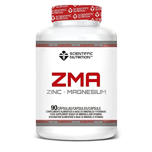 Scientiffic Nutrition - ZMA, Suplemento Deportivo con Zinc, Magnesio y Vitamina B6, Aumenta los Niveles de Testosterona y el Factor de Crecimiento Favoreciendo a la Fuerza - 90 Cápsulas.