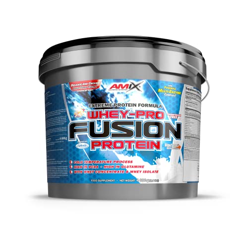 Amix - Whey Pure Fusion Protein - Suplemento Alimenticio - Favorece el Entrenamiento de Mayor Calidad - Mejora la Recuperación Muscular - No Contiene Cafeína - Sabor Vainilla - 4 Kilos