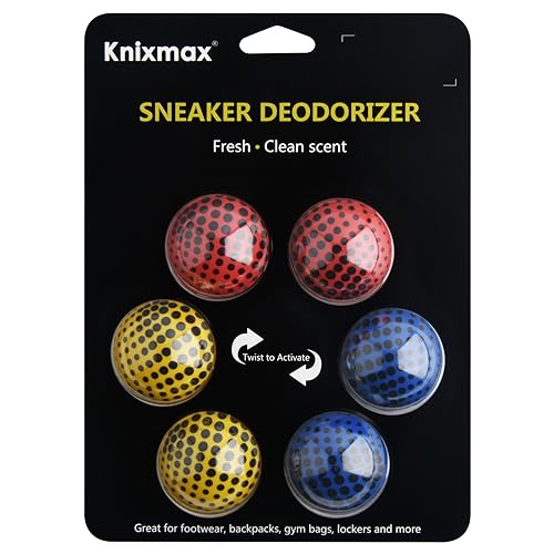 Knixmax Desodorante Zapatos,Ambientadores para Calzado para Calzado Deportivo Bolsas de Gimnasio Taquillas - 6 Bolas - Colonia - Multicolor