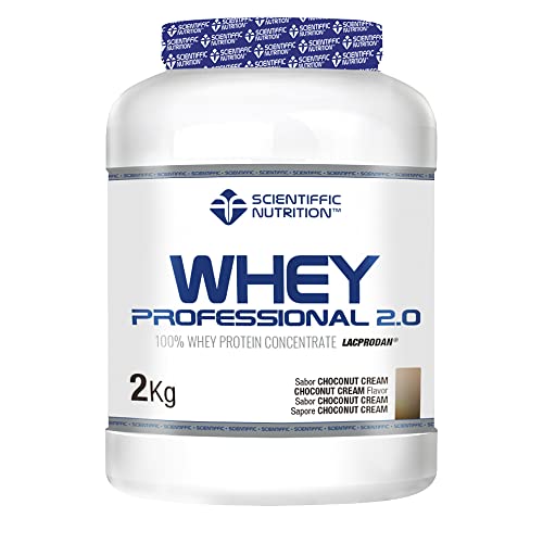 Scientiffic Nutrition - Whey Professional 2.0 Proteinas Whey en Polvo 100% Pura, para Aumentar la Masa Muscular, con Enzimas Digestivas y Lactasa - 2kg, Sabor Choconut Cream.