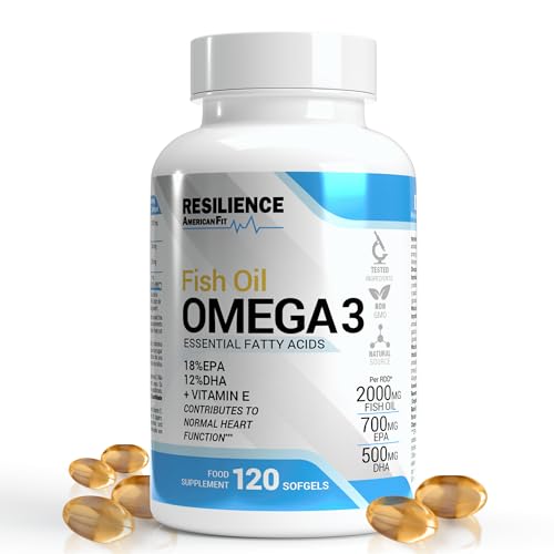 Omega 3|2000 MG|Omega 3 Capsulas|700 mg EPA|500 mg DHA|120 Cápsulas |Puro Aceite de Pescado|omega-3 Alta Concentración|El Mejor Omega 3|Ultra Omega 3|Bienestar Total|Aceite Pescado