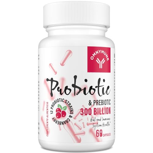 Probióticos Mujer, 300 Mil Millones de UFC, 12 Cepas Diversas + Mezcla de Prebióticos, Probiótico para Mujeres, 60 cápsulas