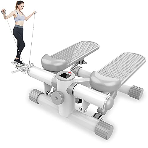 Stepper Cardio Fitness, Mini Stepper con Cintas, Máquina De Step para Fitness, Máquina de Step para Hacer Ejercicio en Casa, Swing Stepper para Usuarios Principiantes y Avanzados