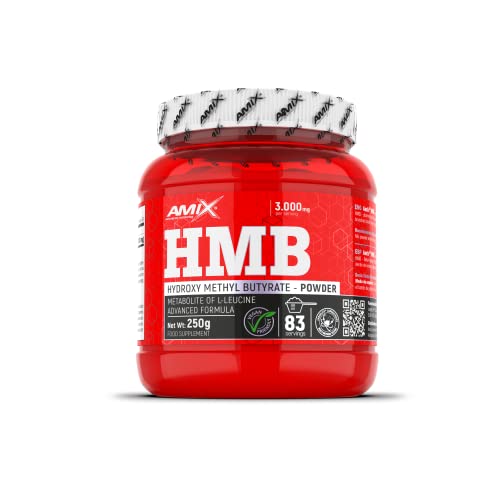 Amix HMB Powder 250 gr - Aumenta la Masa Muscular - Reduce la Grasa Corporal - Perfecto para Deportistas