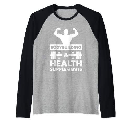 Suplementos de culturismo y salud para deportes fitness levantamiento de pesas Camiseta Manga Raglan