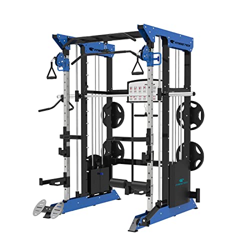 Fitness Tech - Máquina Musculación Multipower - Smith Machine F12 - Entrenamiento Completo - Alta Resistencia - 175x210x232 Cm