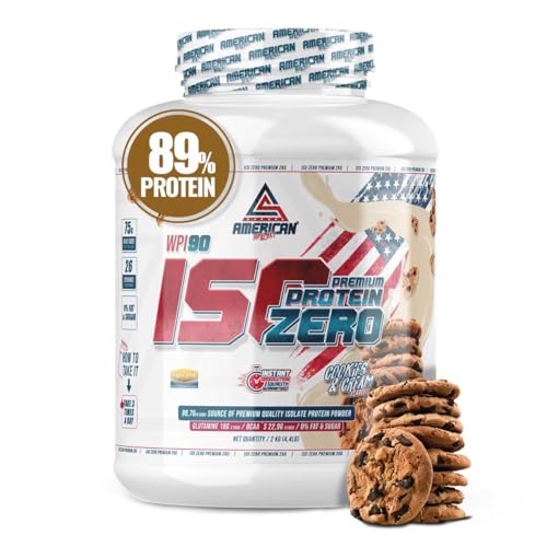 AS American Suplement | Premium Iso Zero 2 kg | Cookies | Proteína de Suero de Leche | Ayuda a Aumentar tu Masa Muscular | Bajo en Carbohidratos | 0% Azúcares… (Cookies, 2Kg)