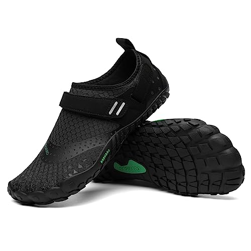 SAGUARO Zapatillas Minimalistas Hombre Zapatillas Barefoot de Trail Running Mujer Calzado de Training Ligeras Cómodas Zapatos Trekking Negro Noche, Gr.41 EU