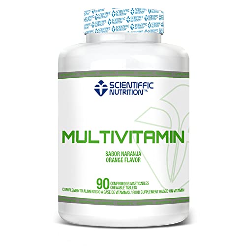 Scientiffic Nutrition - Multivitamin, Multivitaminas, Suplemento que Continene 12 Vitaminas en Caramelos Masticables, C, E, A, D, B1, B6, B12, Aporta Energía y Vitalidad, 0 Azúcares - 90 cápsulas.