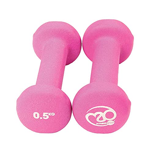 Fitness Mad Neo - Set de 2 Mancuernas / pesas de 0.5kg/u, color rosa