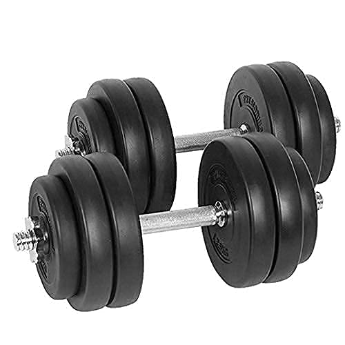 Physionics Juego de 2 Mancuernas de Fitness de 30 kg (2 x 15 kg) Pesas Musculación Discos y Barras