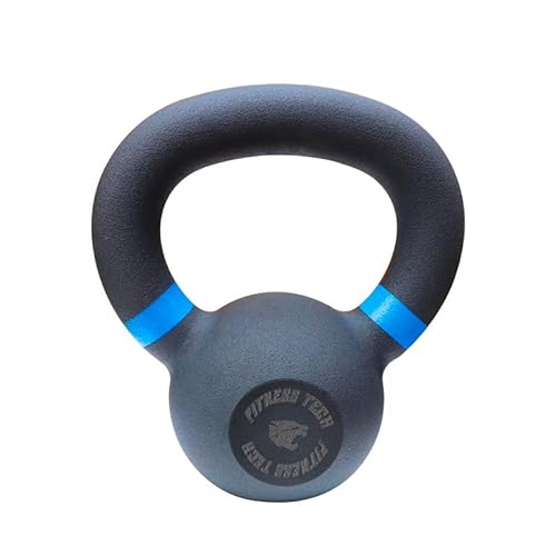 Fitness Tech - Pesa Rusa - Cast Iron Kettlebell - Material de Hierro Fundido - Alta Resistencia - Musculación, Entrenamiento, Gimnasio, Peso Muerto - 16 Kg