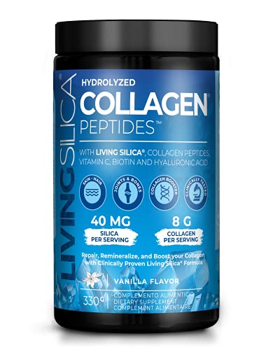 COLLAGEN PEPTIDES - Péptidos de Colágeno Hidrolizado en Polvo con Silicio, Ácido Hialurónico, Vitamina C, Biotina y Acacia Gum. Sabor Vainilla. Bote de 330 g.