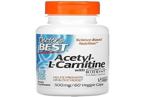 Doctor's Best Acetil L-Carnitina con Biosint Carnitinas - Energía y Metabolismo, 500mg - 60 cápsulas