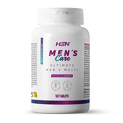 Multivitaminas y Minerales para Hombres de HSN | 120 Tabletas Multivitamínico Especial Hombre - Men's Care - Todas las Vitaminas durante 1 Mes = 1 Tableta al Día | No-GMO, Sin Gluten ni Lactosa