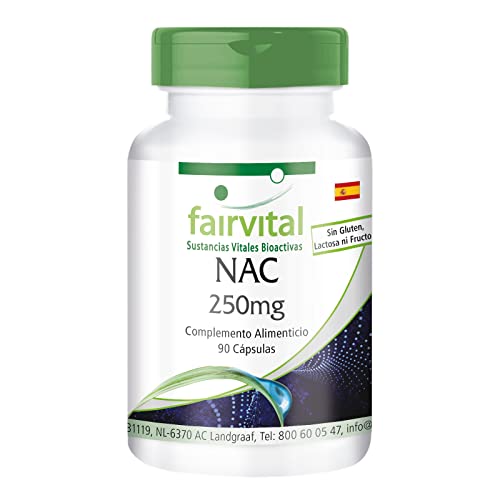 NAC 250mg - N-Acetil-Cisteína - Aminoácido - 90 Cápsulas - Calidad Alemana