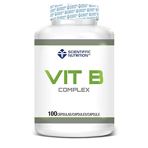 Scientiffic Nutrition - Vitamina B Complex, Complejo Vitamina B, Foirmado por B1, B2, B3, B5, B6, B7, B9 y B12, Ayuda al Funcionamiento del Sistema Nervioso - 100 Cápsulas.