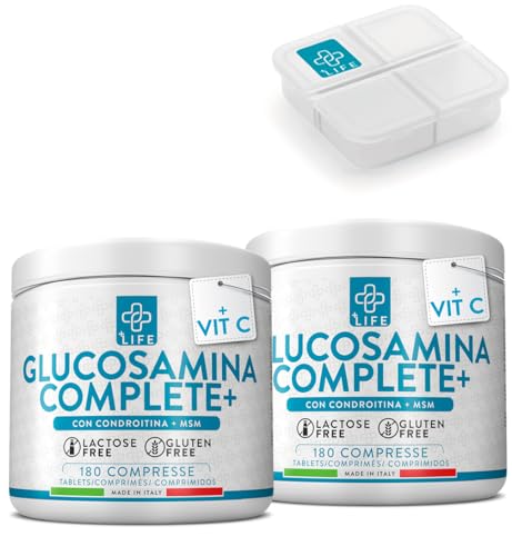 GLUCOSAMINA CONDROITINA MSM con Vitamina C 360 Tabletas PiuLife® Articulaciones Suplementos Bienestar y Mantenimiento, Regenerar Cartilago
