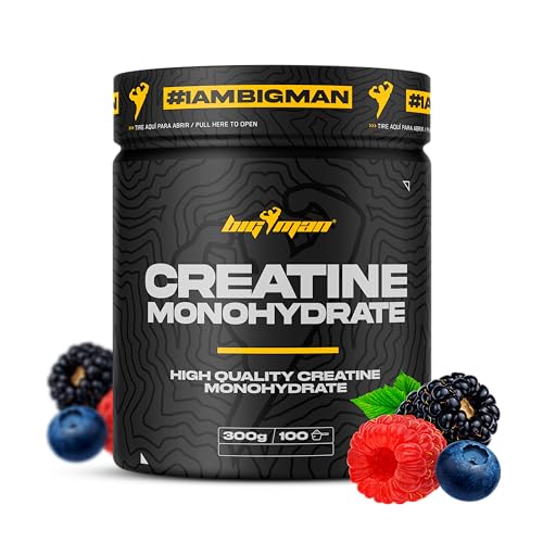 BigMan | Creatina Monohidrato 300Gr (Frutas del Bosque) | 200 Mesh | Incrementa Resistencia | Potencia los Efectos de los Entrenamientos | Crecimiento Muscular