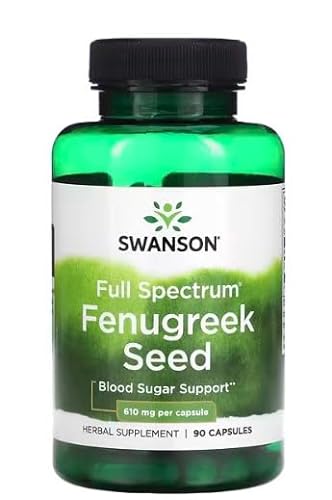 Swanson Semillas de Fenogreco 610mg - Suplemento Natural para Salud Digestiva y Lactancia - 90 Cápsulas
