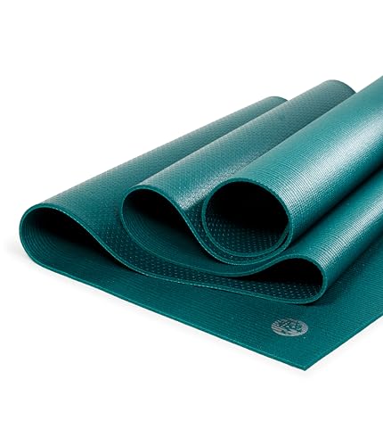 Manduka PRO Lite - Alfombrilla de yoga ligera para mujeres y hombres, antideslizante, amortiguación para apoyo y estabilidad de las articulaciones, 4,7 mm de grosor, 200,66 cm, verde mar profundo