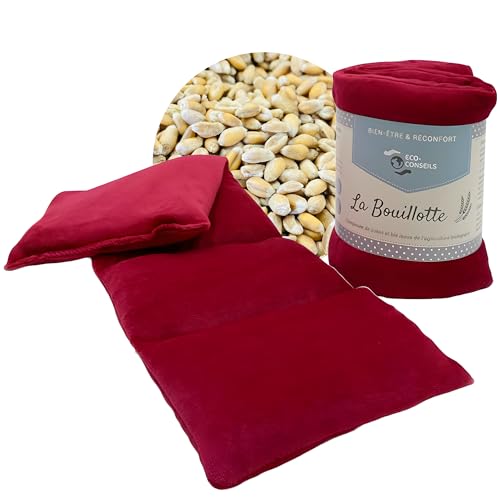 Eco-conseils® - Bolsa de semillas para microondas con forro de terciopelo (8 colores), 100% natural, uso versátil