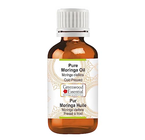 Greenwood Essential Puro Aceite de Moringa orgánica (Moringa oleifera) Natural grado terapéutico Prensado en frío 15ml (0.5 oz)